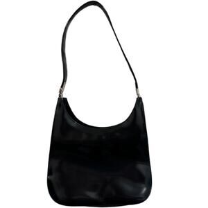90s INC International Concepts Glossy Black Structured Shoulder Bag
